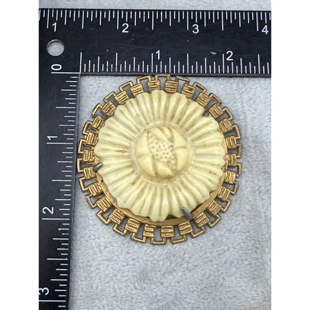 Vintage Celluloid‎ Brooch Molded Flower